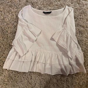 SHEIN Flounce Sleeve Tiered Layer Babydoll Blouse